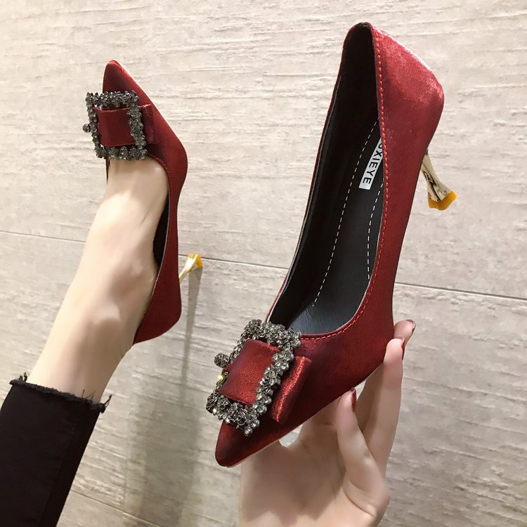 buckle stiletto heels