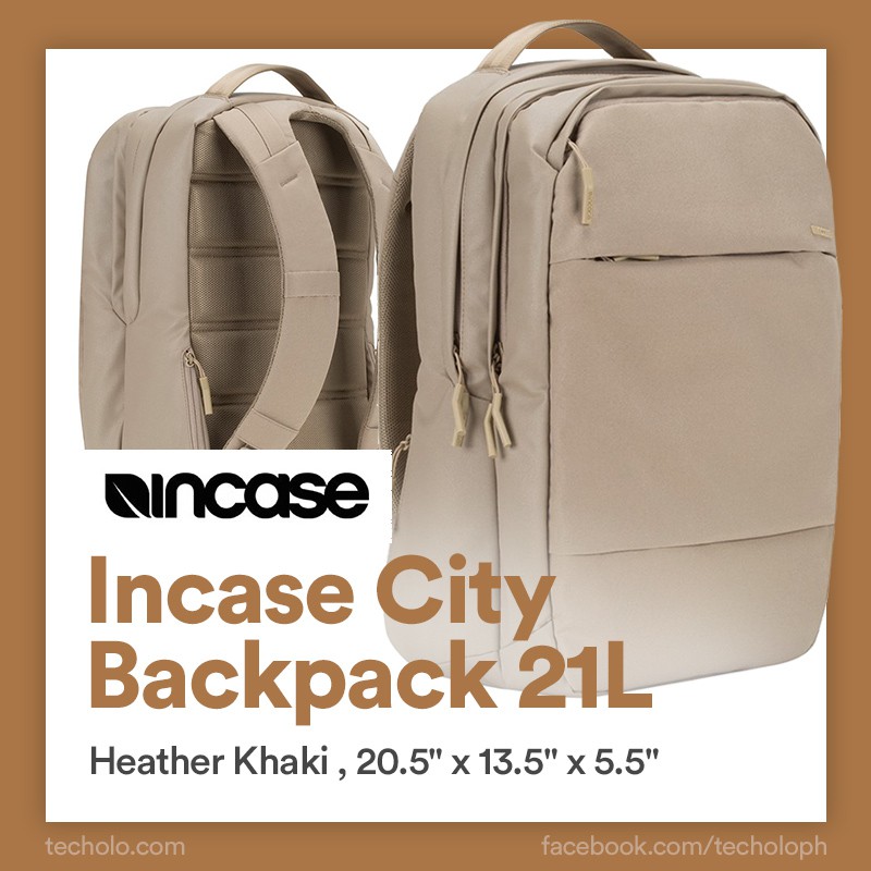 Incase City Collection Backpack 21l Dark Khaki Shopee Philippines