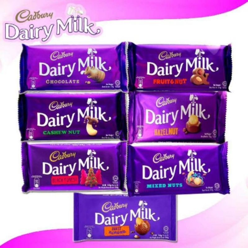 Cadbury Dairy Milk Chocolate Bar 165g(Chocolate,Black Forest,Fruit and