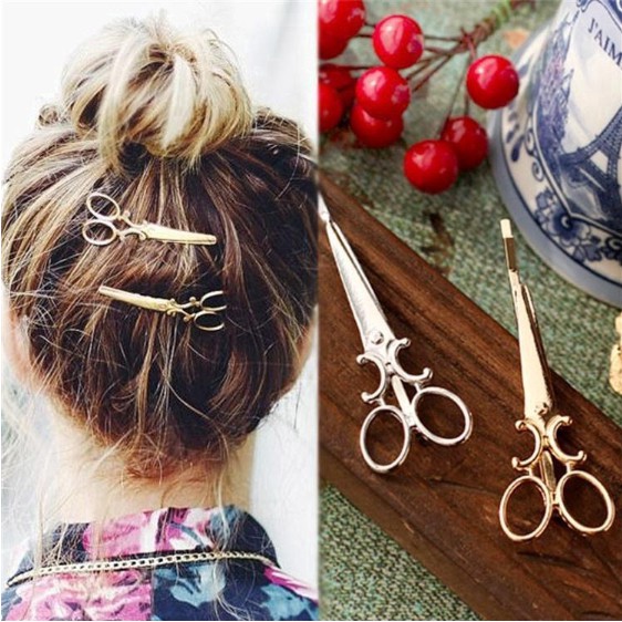 1pc Women Hairclip Girls Scissors Design Korean Hair Accessories