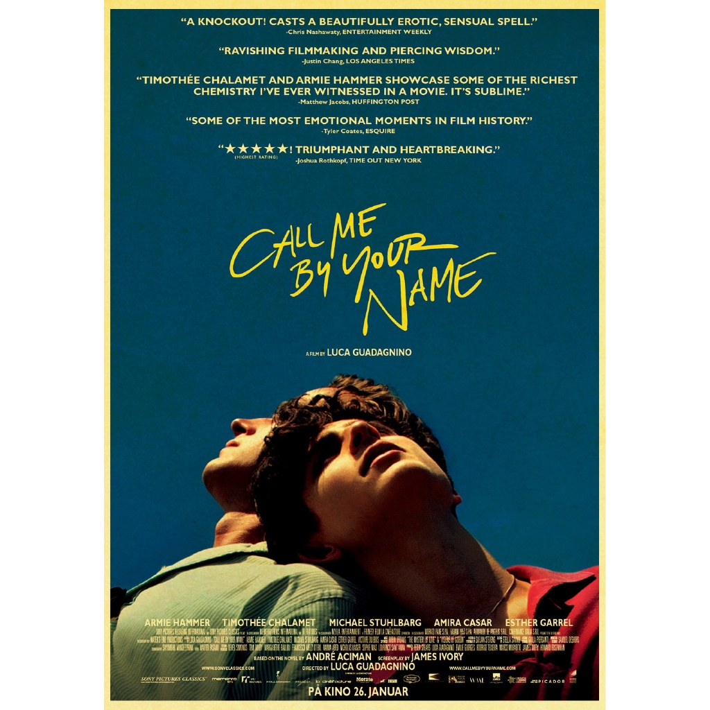 Movie Call Me By Your Name Olive Elio Retro Poster Vintage Poster Wall Decor For Home Bar Cafe Interior Painting Shopee Philippines