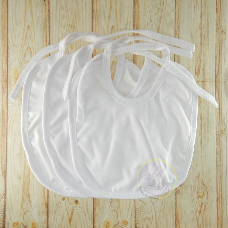 plain white cotton baby bibs