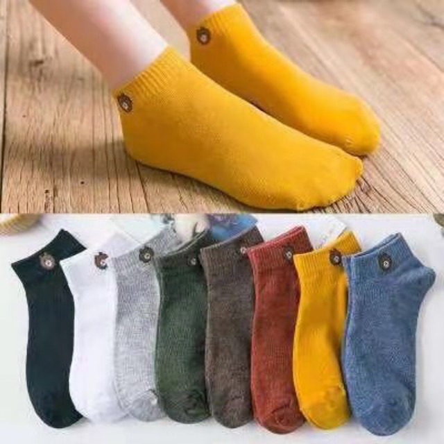 Set Of 10 Pair Japan Printed Bear Ankle Socks Couple Soc