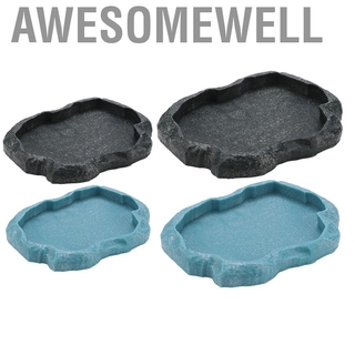 Awesomewell Lizard bowl  reptile mini resin food and water for turtle #6
