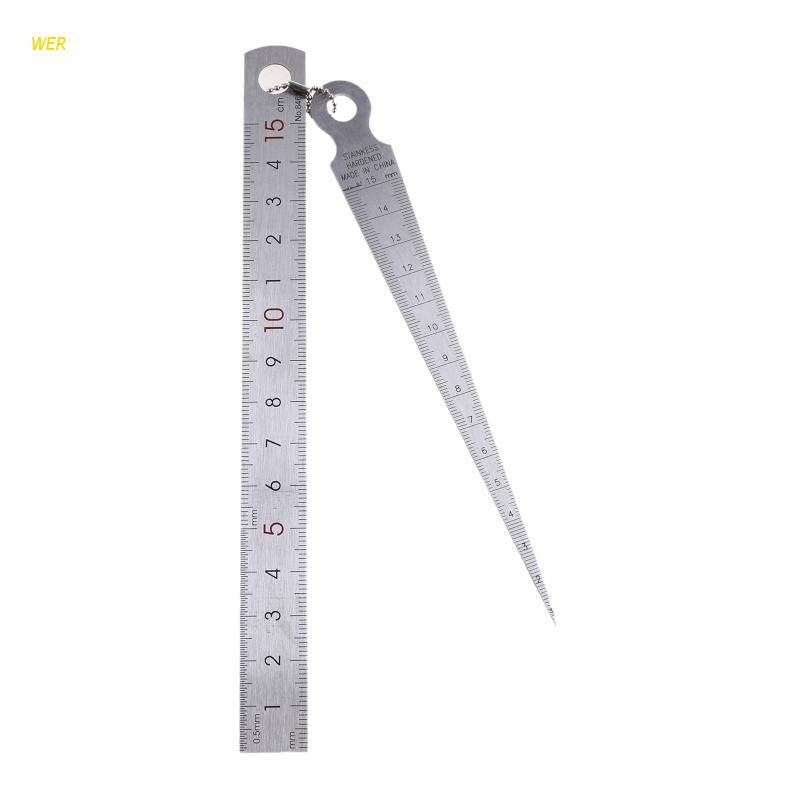 WER Wedge Taper Ruler Welding Taper Feeler Gauge Depth Ruler Hole ...