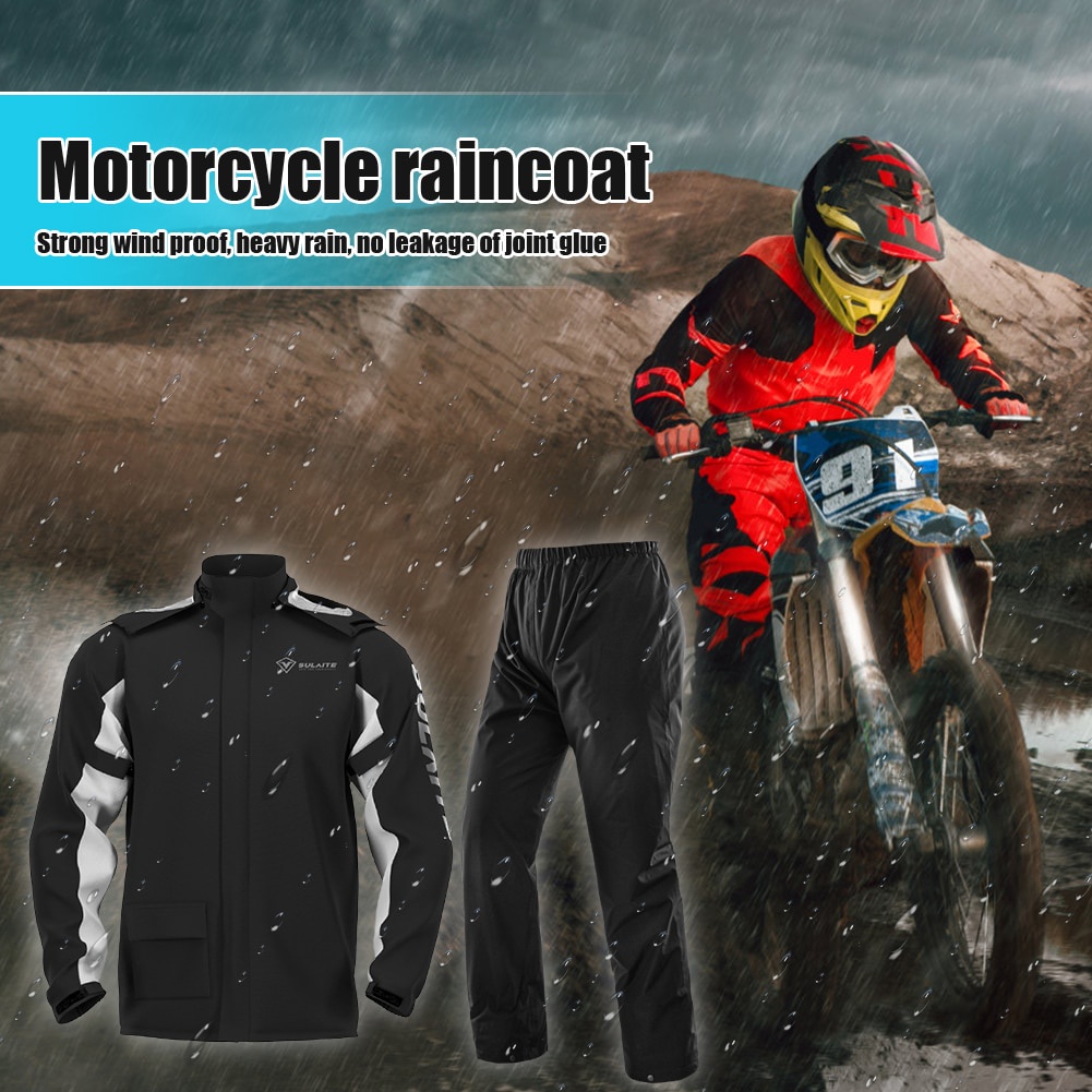 Sulaite Motorcycle Raincoat Suit Men Lady Outdoor Rainwear Women