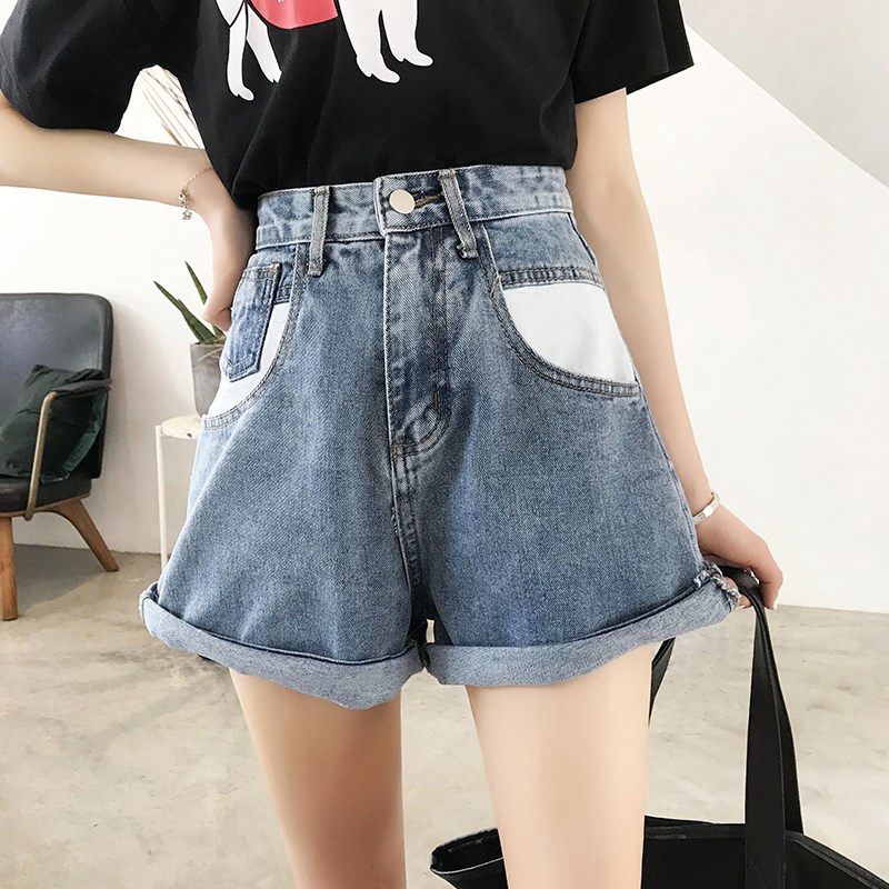 loose blue jean shorts