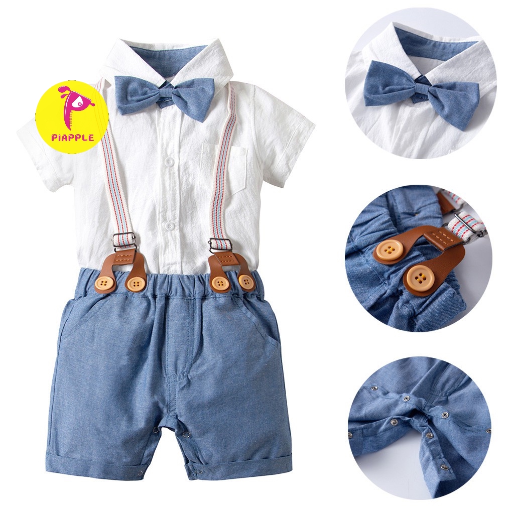 baby boy short suspenders outfit
