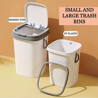 New Durable Simple Kitchen and Office Pressed Type Trash Bin With Handle