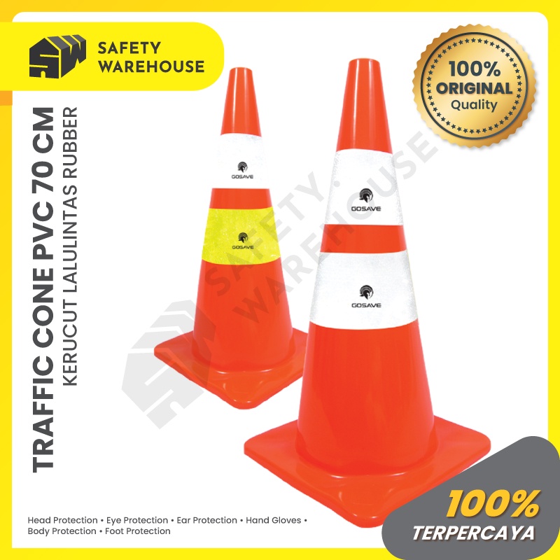 Traffic Cone Rubber 70 cm / Gosave Traffic Cone | Shopee Philippines