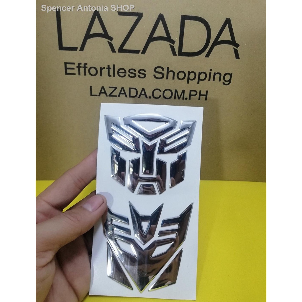 TRANSFORMER LOGO EMBLEM STICKER (COLOR SILVER)(car sticker) Shopee