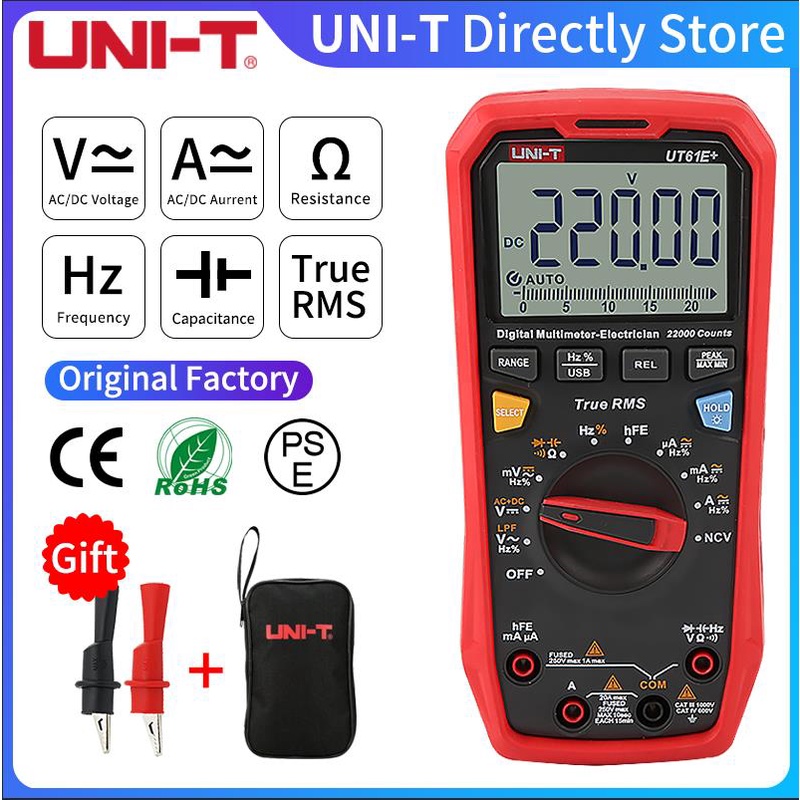 UNI-T UT61B+ UT61E+ UT61D+ Handheld Professional Digital Multimeter ...