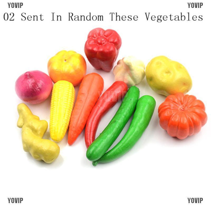 Yovip 12pcs Lifelike Artificial Plastic Fruit Vegetables Kitchen