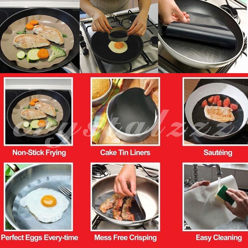 Round Teflon Non Stick Mat Pan Sheet Cooking Sheet Pad Kitchen