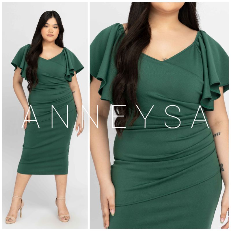 LUCY 2Way MIDI PLaUS SIZE neoDprene formal gown dress wedding kasal