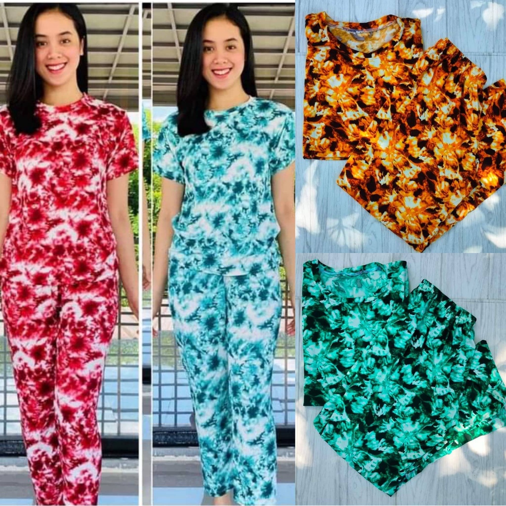 Terno Tie Dye Pajama for Women ( TShirt+Pajama ) Good Quality