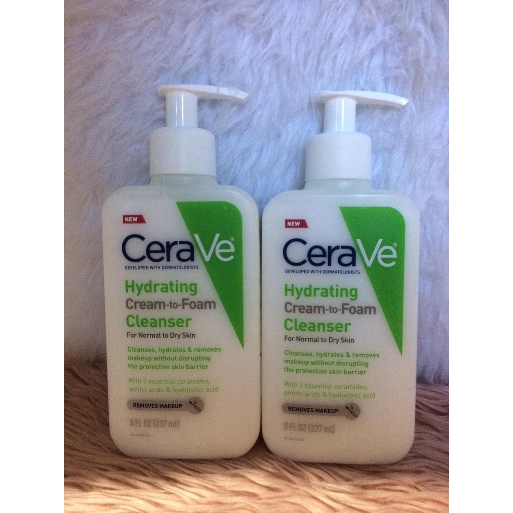 CeraVe Hydrating CreamtoFoam Facial Cleanser with Hyaluronic Acid