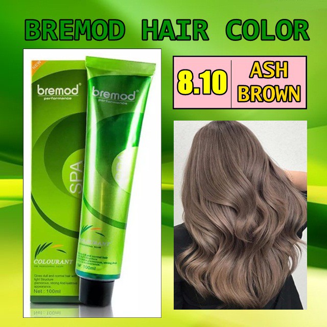 BREMOD 8.10 ASH BROWN HAIR COLOR SET WITH OXIDIZING