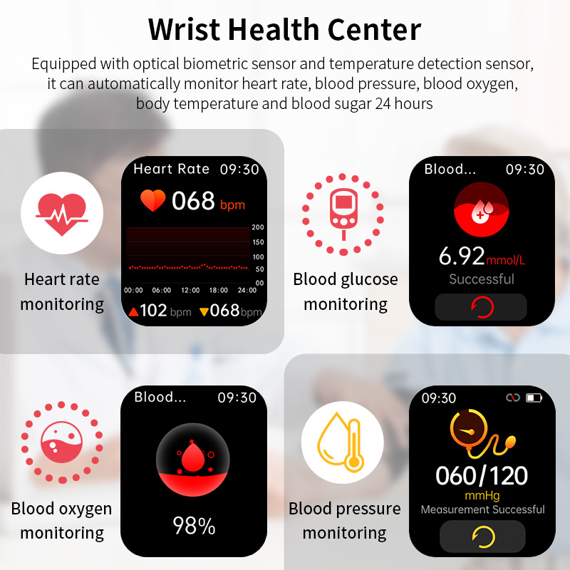 FILIEKEU smart watch for men blood sugar blood pressure monitoring watches waterproof sports fitness smartwatch for woman - Image 2