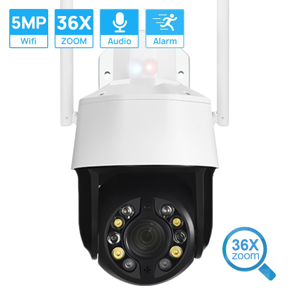 Hamrol 5MP 36X Optical Zoom PTZ Wifi IP Camera Outdoor Ai Human Detection Two Way Audio 100M IR Night Vision Wireless CCTV Security Camera