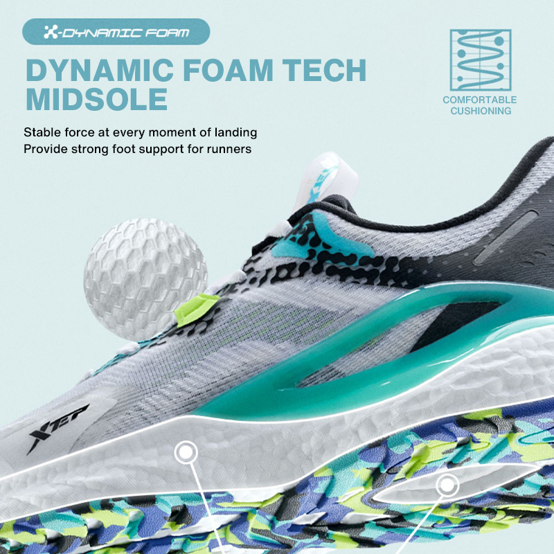 XTEP Dynamic Foam Running Shoes Men Shock Absorbing Male Casual Sports Shoes  For Men Tennis Marathon Men's Sneakers 880319110119