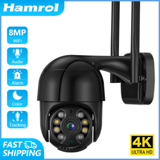 Hamrol All Black 8MP PTZ WIFI IP Camera Outdoor Auto Tracking Color Night Vision 5MP 5X Zoom CCTV Security Camera #1