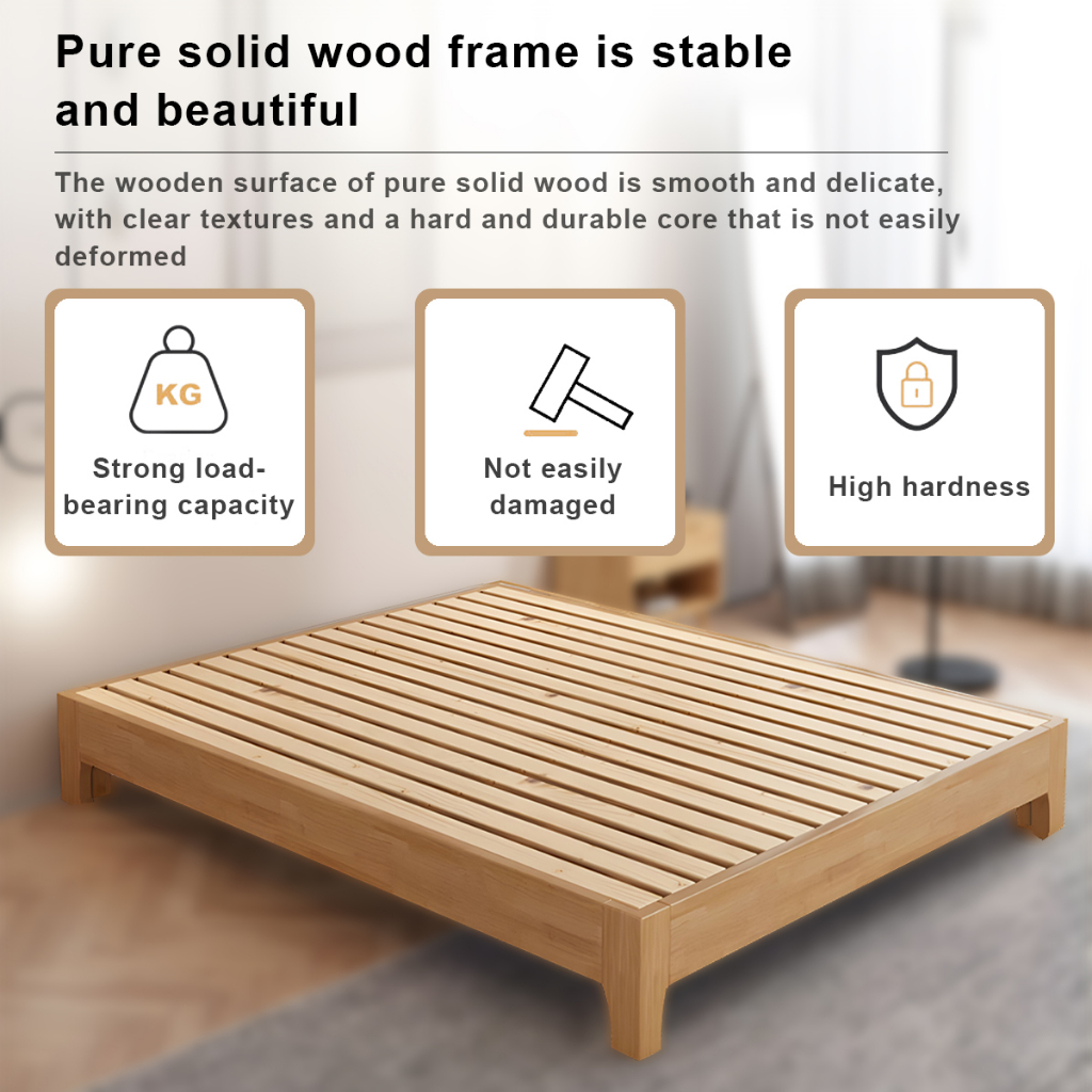 Dremae Solid wood bed frame Family bedstead Single/Double/Queen/King size Bed Bedroom Furniture senior bedding - Image 2