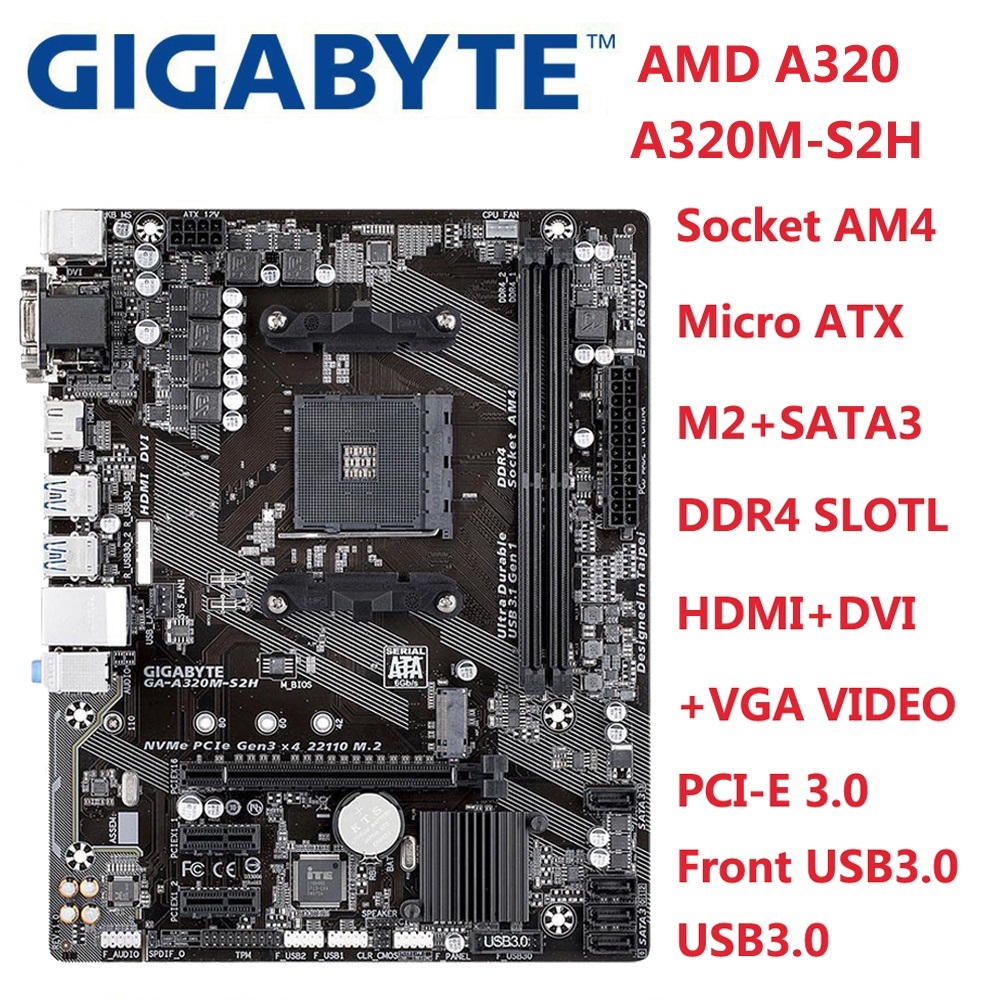 Ga A320m S2h V2 Gigabyte A320 Motherboard Supported Processor