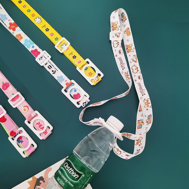 Adjustable Water Bottle Strap Rope Accessories Silicone Buckle Lanyard Cute Cartoon Portable Hanging Beverage Cup Mineral Tape Shoulder Strap Adults Children Outdoor Travel