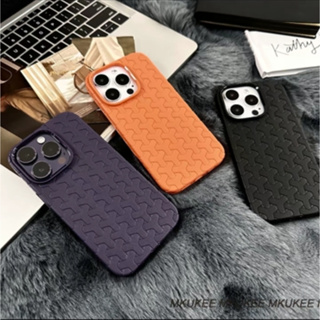 Luxury woven pattern heat dissipation soft case for iPhone 15 Pro