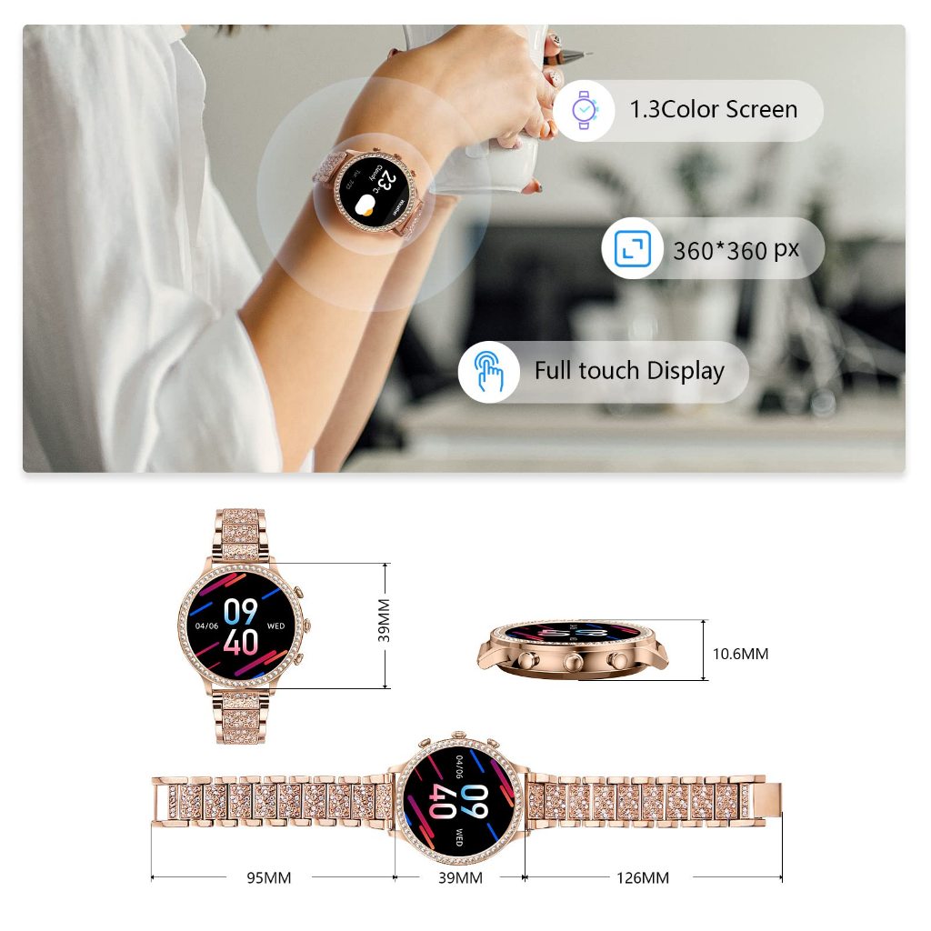 FILIEKEU SmartWatch For Woman Bluetooth Call Waterproof Blood Pressure Sports Fitness Smart Watch - Image 8