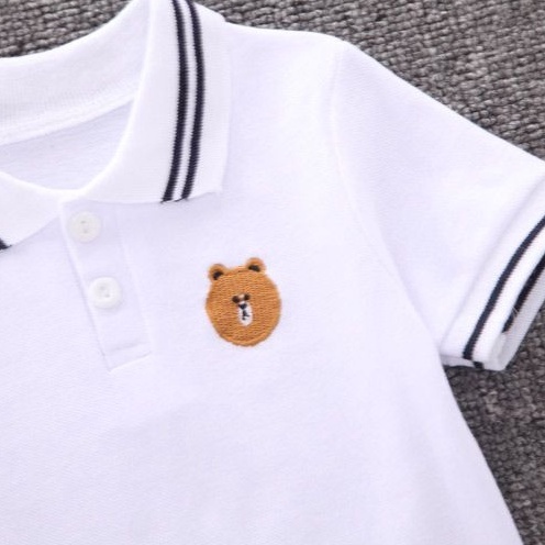 0-6Y Baby Boy Clothes Kids Clothes Boy Set Terno Polo Shirt Clothes Boy Terno Summer Bear Short-sleeved Two-piece Suit - Image 3