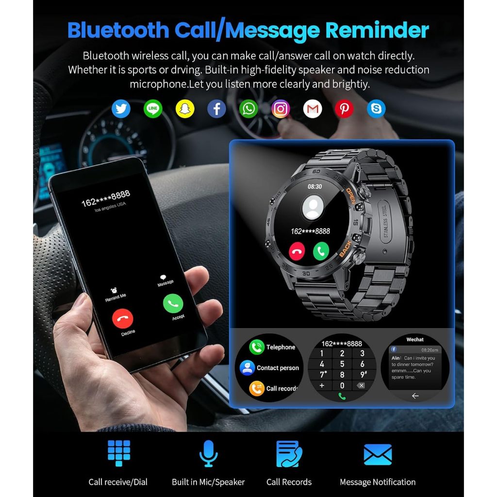 LIGE BT Call Smart Watch Original  Men 100+ Sports Multifunction Fitness Watches IP67 waterproof Smartwatch For Android iOS 400mAh K52 - Image 4