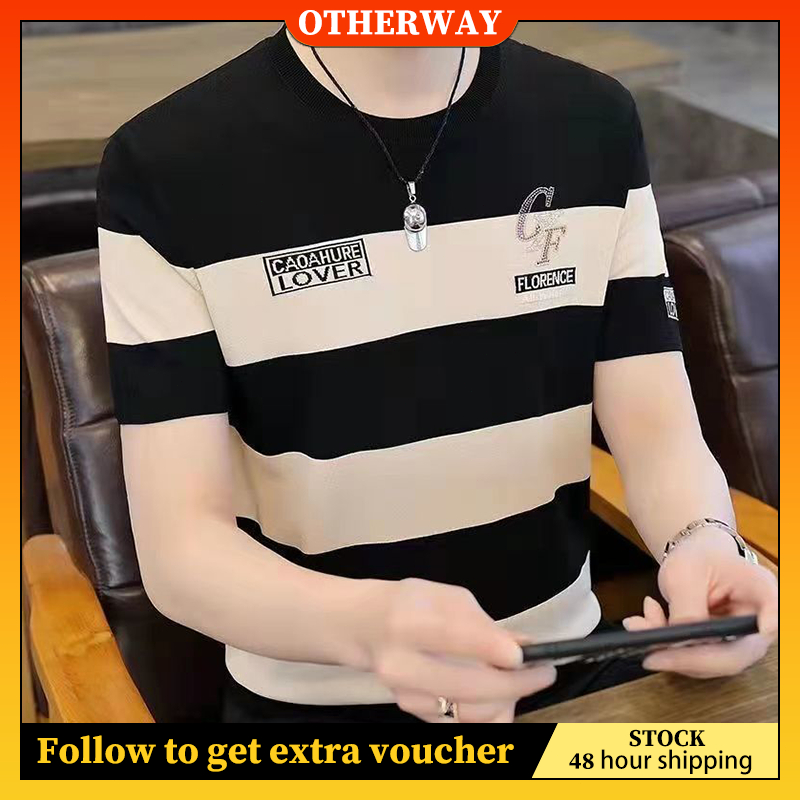 【BAON】[unisex] Shopee Stripe Collar Over Tee 51oEXK9IlFL._SY350_QL65_.jpg