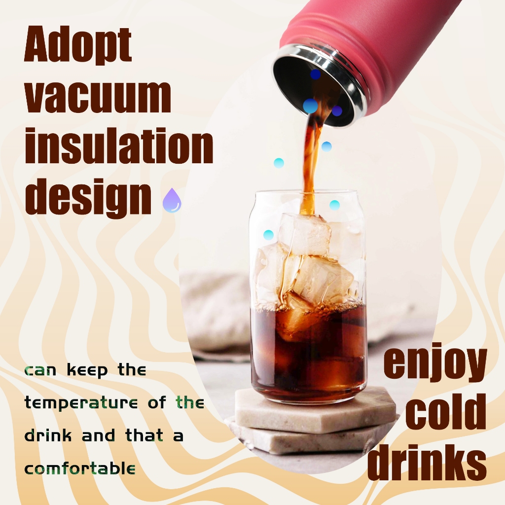 CIVAGO（18oz/22oz/32oz/40oz）Wide Mouth with Cap Lid Vacuum Insulated Tumbler Drinking Water Bottle - Image 6