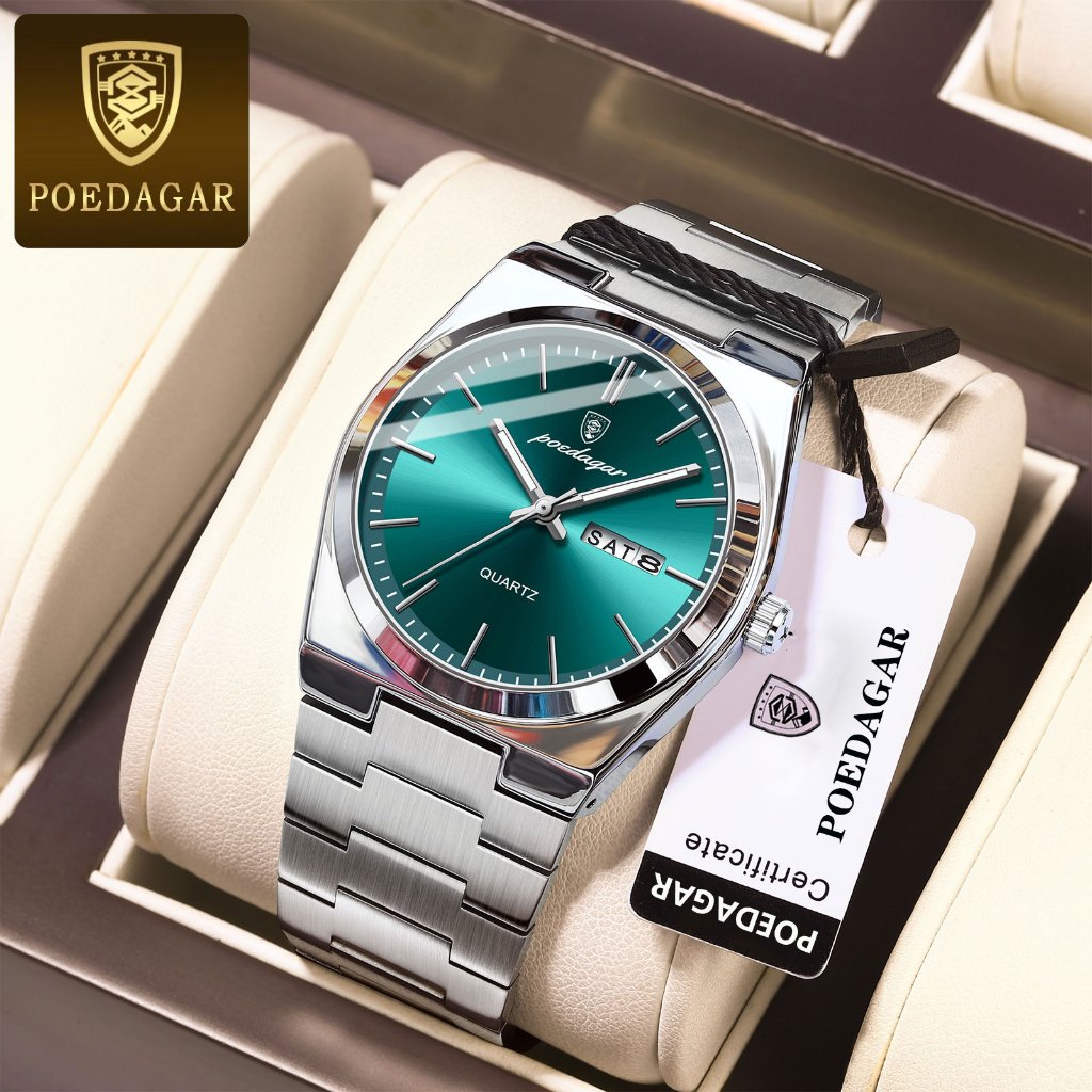 POEDAGAR New Watch For Men Waterproof Original Stainless Steel Relo Luminous Fashion Mens Watches - Image 5