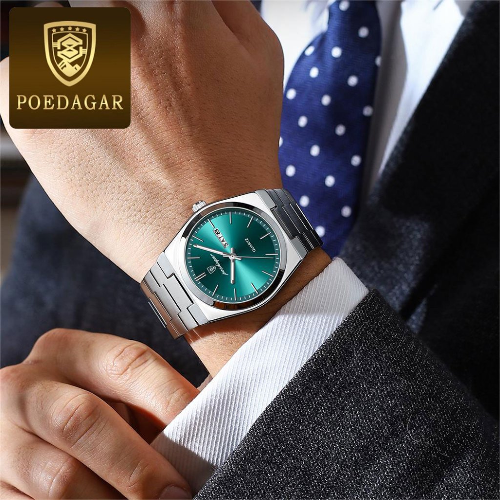 POEDAGAR New Watch For Men Waterproof Original Stainless Steel Relo Luminous Fashion Mens Watches - Image 3