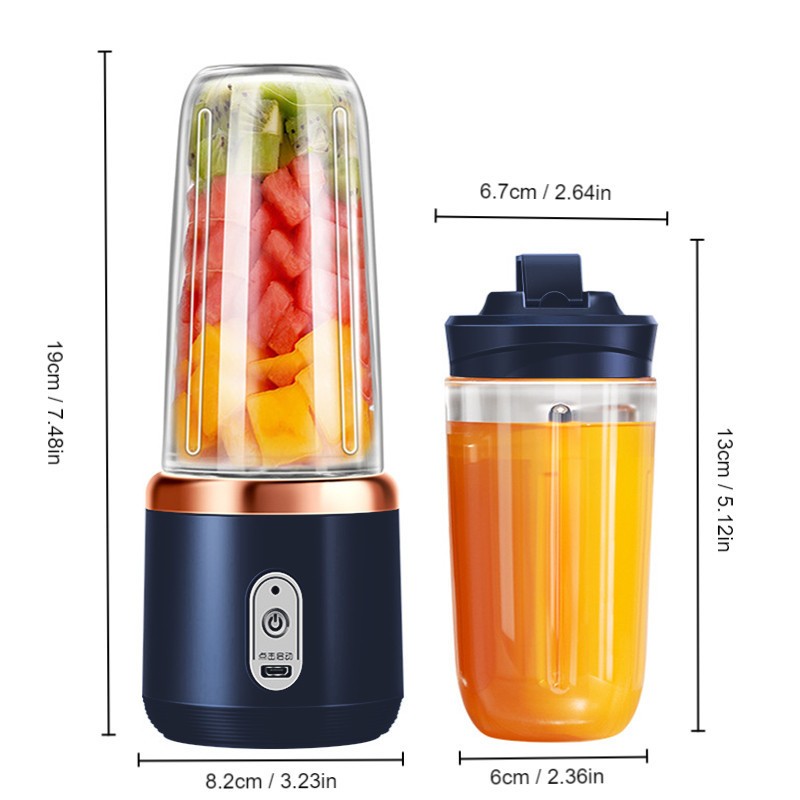 【Free Gift】400ML Portable Electric Juicer 2 Cup Home Mini Multifunctional Wireless Blender USB Rechargeable Small Juice Cup Blender - Image 8