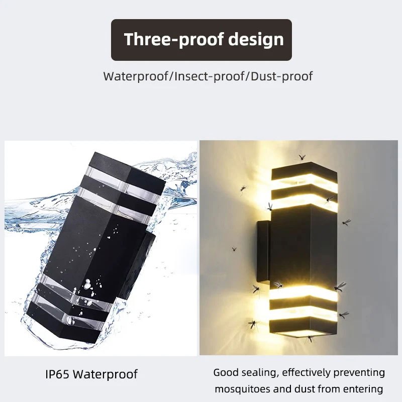 LED Wall Lamp Wall Light Outdoor IP65 Waterproof AC85-265V Wall lamp Decorative Light For Garden Gate Yard Balcony Courtyard villa Living Room Bedroom - Image 7