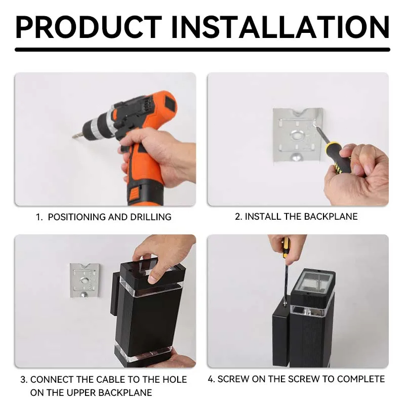 LED Wall Lamp Wall Light Outdoor IP65 Waterproof AC85-265V Wall lamp Decorative Light For Garden Gate Yard Balcony Courtyard villa Living Room Bedroom - Image 8