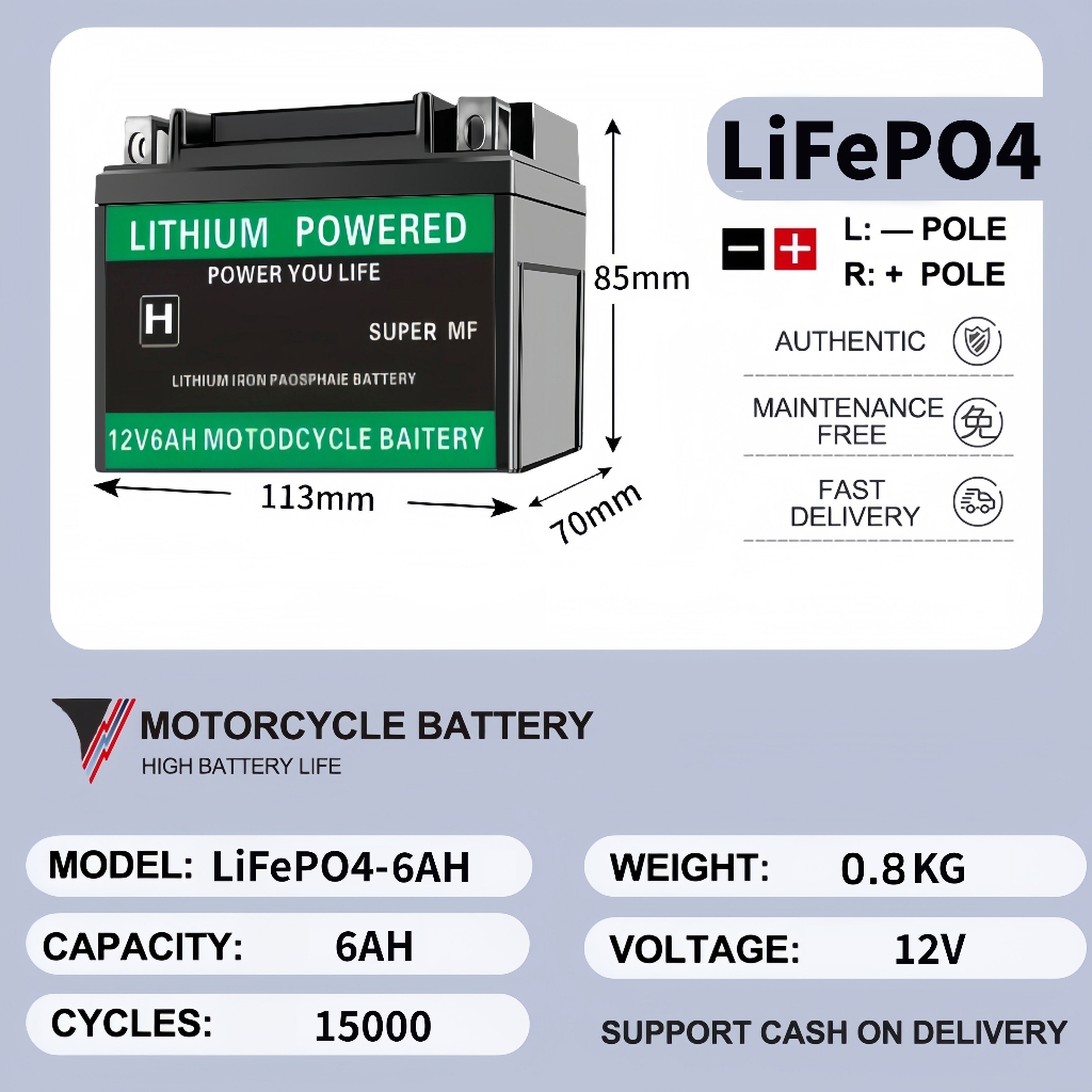 HONSTONE 12V LiFePO4 Motorcycle Battery(2 YEAR WARRANTY)High Capacity LITHIUM BATTERY For Motorcycle - Image 4