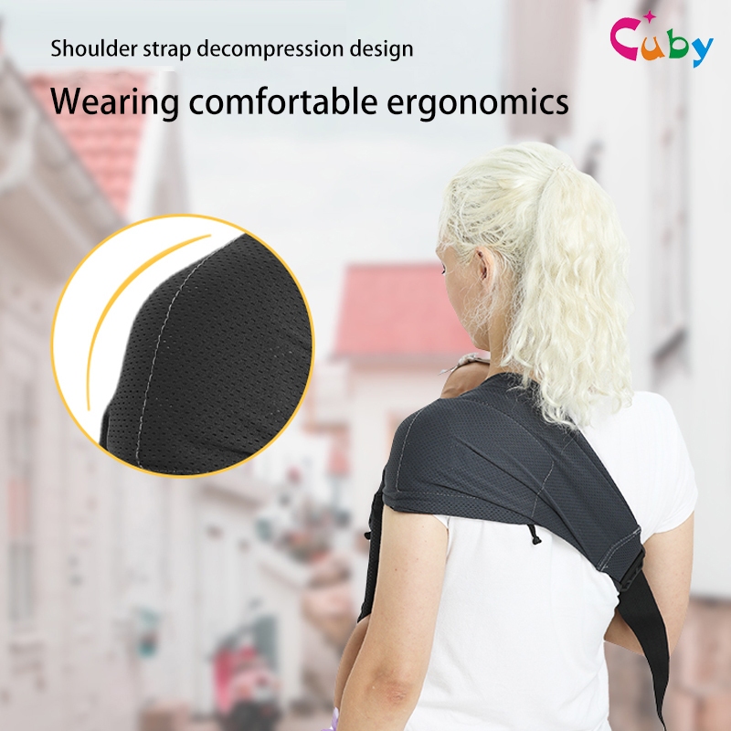 CUBY Summer Breathable Mesh Baby Wrap Carrier Newborn to Toddler - Stretchy Baby Wraps Carrier - Baby Sling - Hands-Free Baby Carrier Wrap - Baby Carrier Sling - Baby Carrier Newborn to Toddler 15KG — view 5