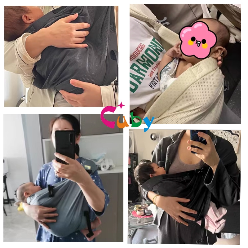 CUBY Summer Breathable Mesh Baby Wrap Carrier Newborn to Toddler - Stretchy Baby Wraps Carrier - Baby Sling - Hands-Free Baby Carrier Wrap - Baby Carrier Sling - Baby Carrier Newborn to Toddler 15KG — view 8