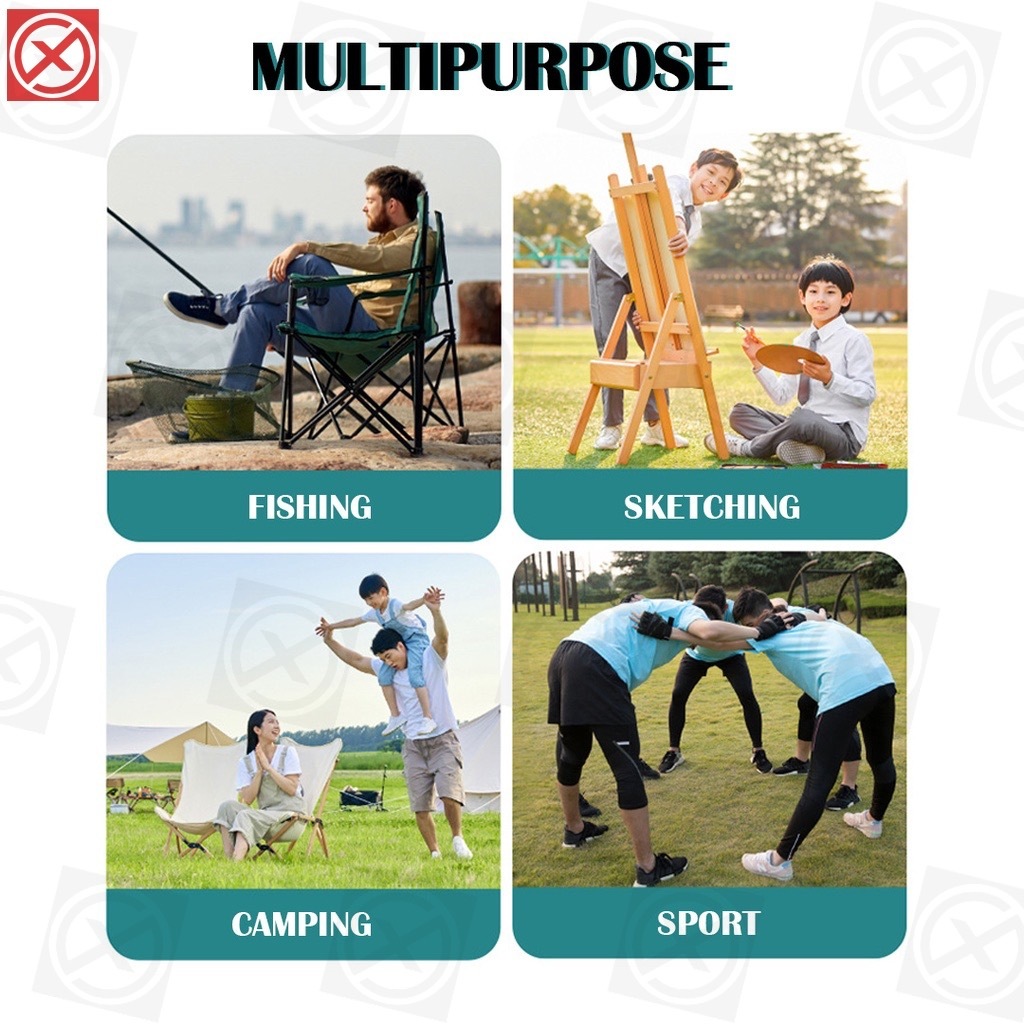 【COD】Portable Folding Chair Camping Chair Heavy Duty Folding Chair Outdoor Beach Chair Fishing Chair - Image 4