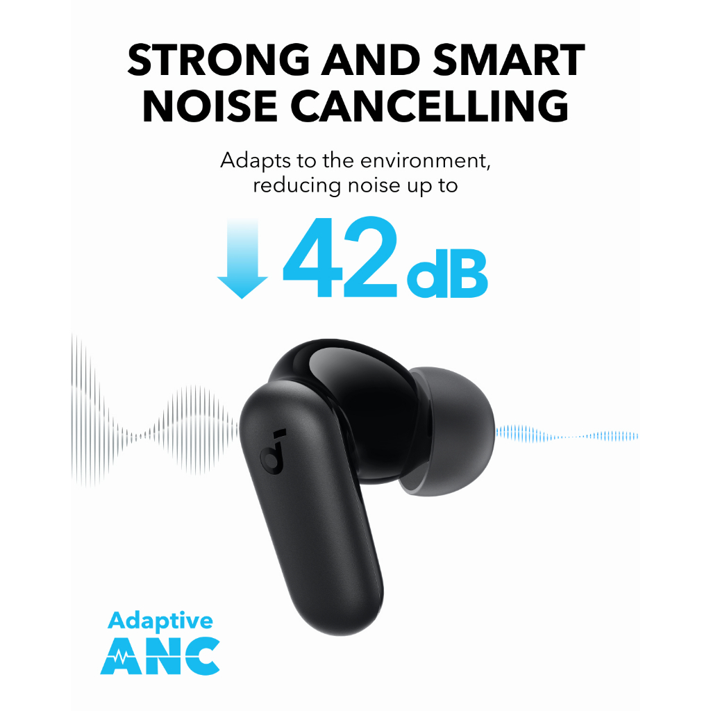 【TWS+ Stand】Soundcore by Anker R50i NC Earbuds Adaptive ANC Bluetooth 5.4 TWS 42dB Low Latency Headphone 45H Play Time Headsets 10mm Drivers Earphone TWS A3959 - Image 3