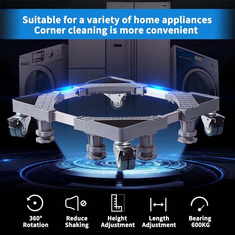 Washing Machine Stand Refrigerator Stand  With Wheel Heavy Duty Special Adjustable Base - Image 2