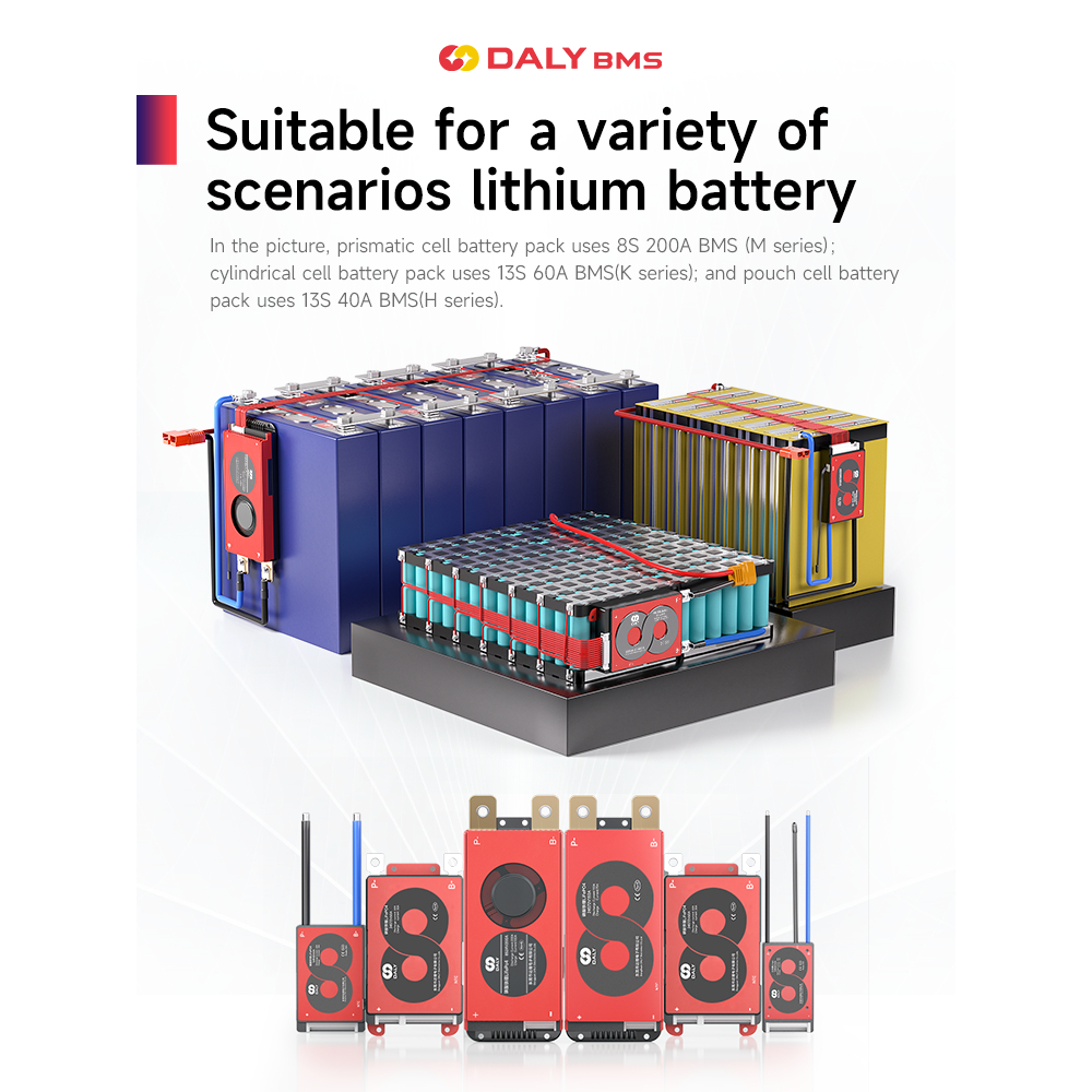NEW KMS  DALY Hardware BMS 3s  4s  7s 8s  10s 12s Li-ion  LiFePO4 12V  24V 36V 20A-100A — view 2