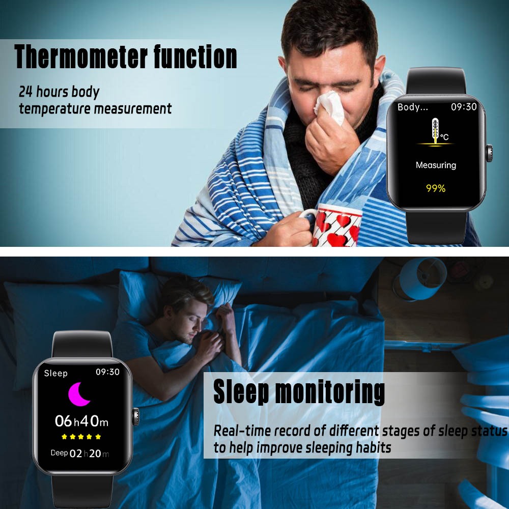 FILIEKEU smart watch for men blood sugar blood pressure monitoring watches waterproof sports fitness smartwatch for woman - Image 5