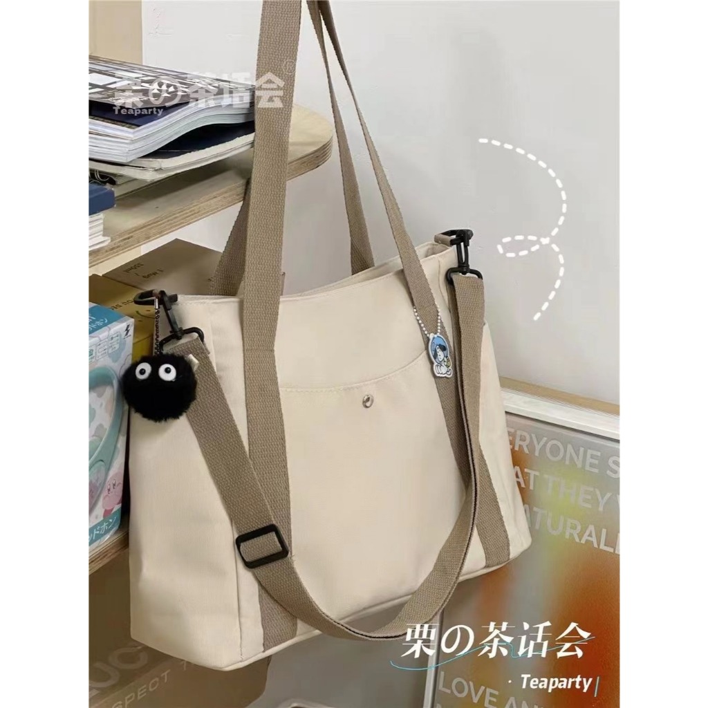 SB090 Multi Pocket Tote Bag For Student Girl Large Capacity Woman College Schoolbag With Zipper - Image 6