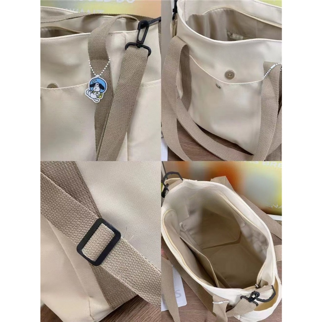 SB090 Multi Pocket Tote Bag For Student Girl Large Capacity Woman College Schoolbag With Zipper - Image 8